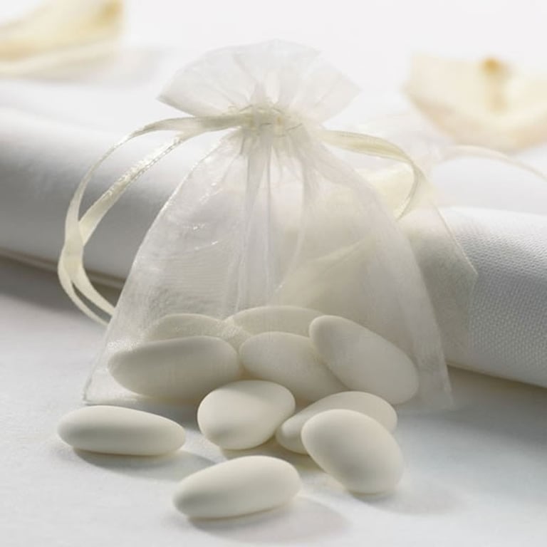Gourmet White Sugared Almonds - Sweet and Crispy Roasted Almond Snacks