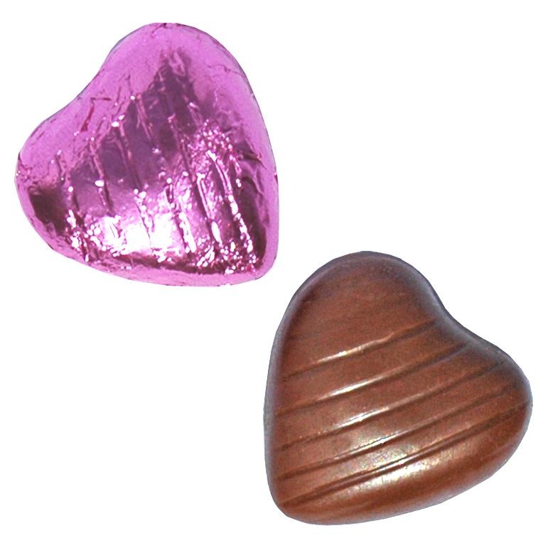 1kg Pink Foil Chocolate Hearts - Sweet Valentine s Day Treats Candy Decoration