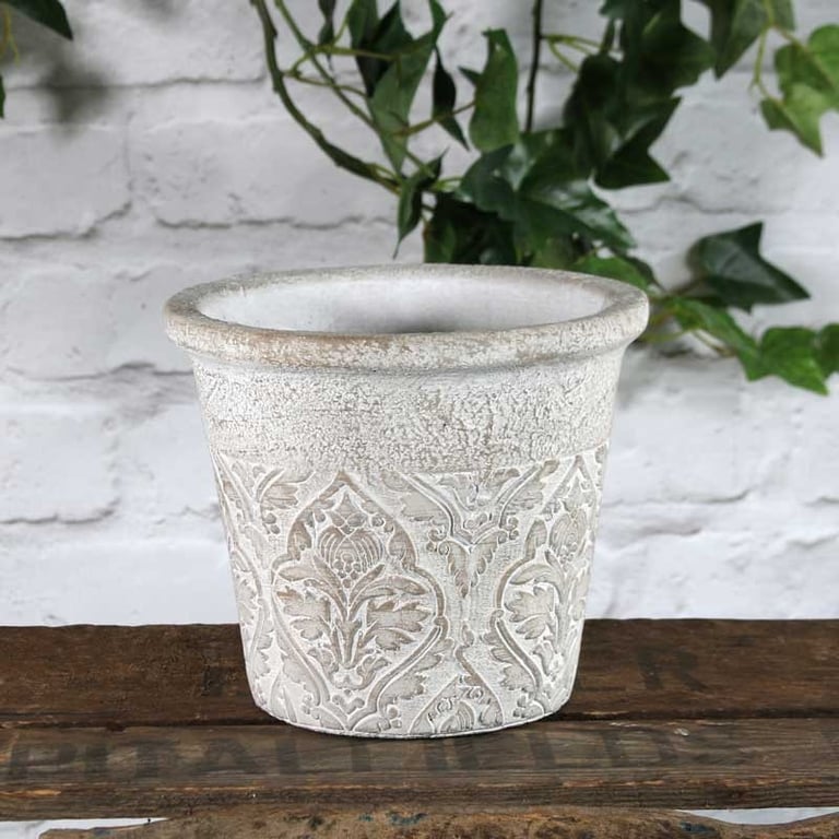 Baroque Flowerpot 18.5cm - Vintage Inspired Home Decor Garden Decoration