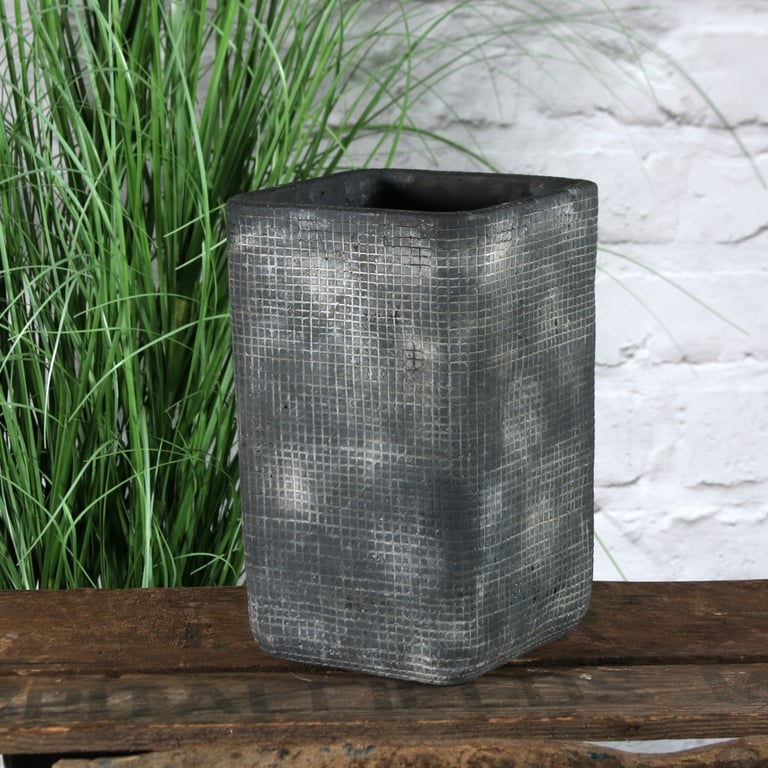 Grey Zen Ceramic Vase 22cm - Elegant Indoor Plant Pot for Home Decor