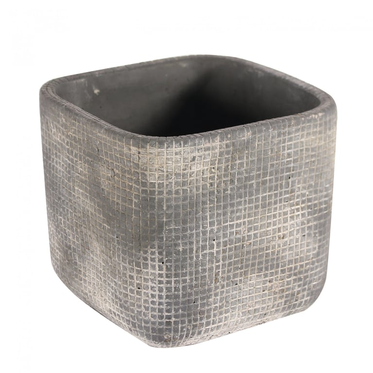 Grey Zen Ceramic Flowerpot 13cm - Modern Indoor Plant Pot for Home Gardening and Zen Decor