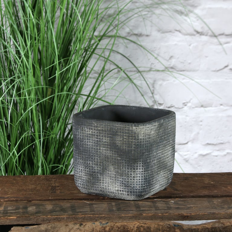 Grey Zen Ceramic Flowerpot 13cm - Modern Indoor Plant Pot for Home Gardening and Zen Decor