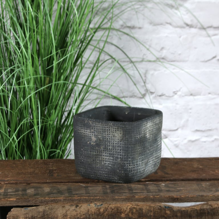 Grey Zen Ceramic 11cm Flowerpot - Elegant Home & Garden Decor for Indoor Plants
