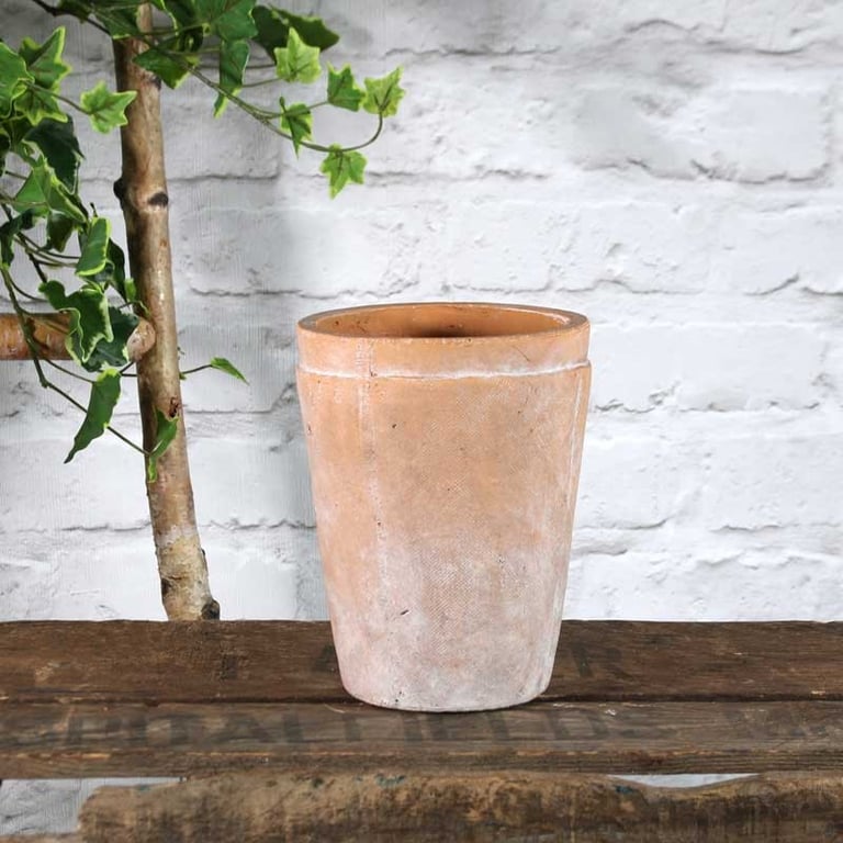Rustic Ceramic 18cm Flowerpot - Vintage Style Home Garden Decoration Planter