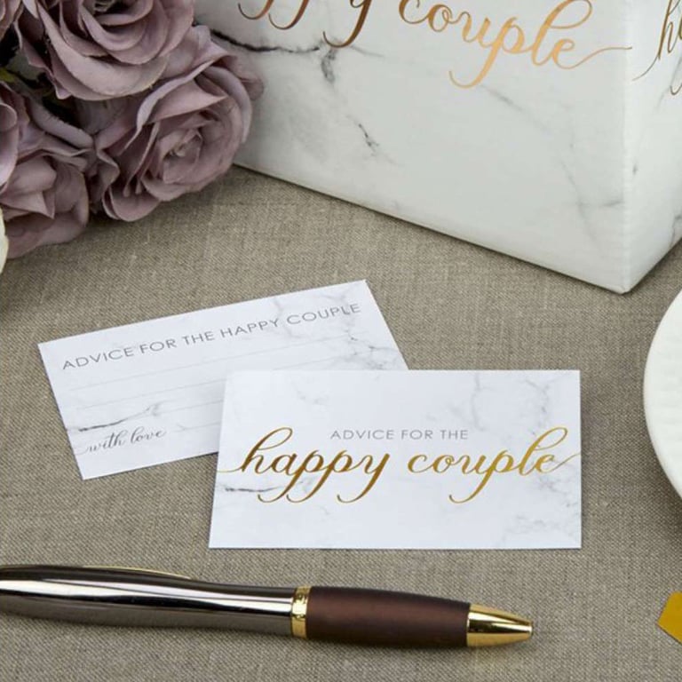 Scripted Marble Wish Cards - Personalized Home Decor Wedding Favors