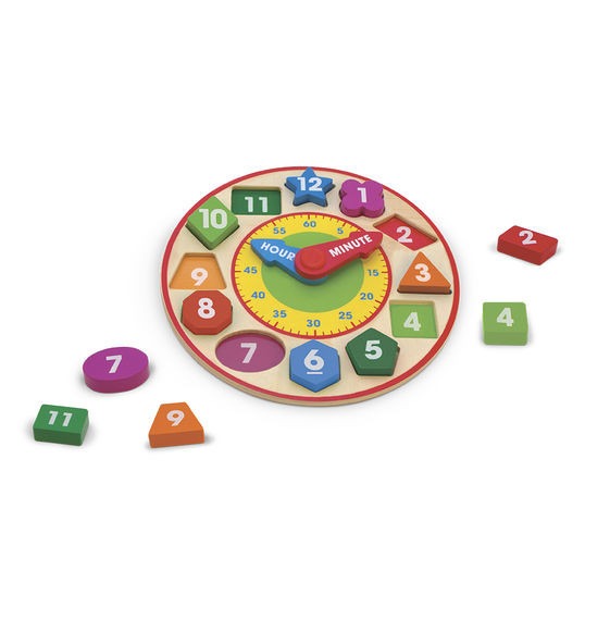 Melissa and Doug Shape Sorting Clock - Wooden Learning Toy for Cognitive Development in Kids