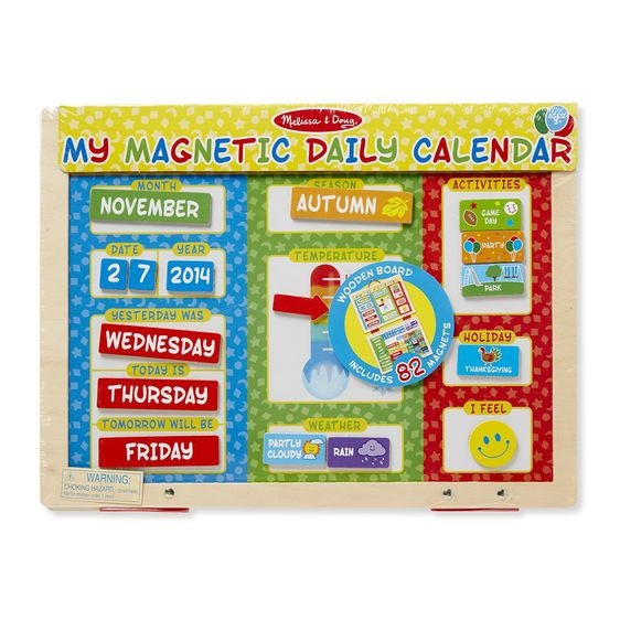 Melissa and Doug My First Daily Magnetic Calendar - Educational Home Organization Tool for Kids