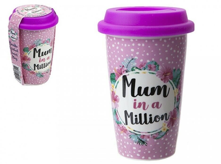 320ml Double Wall Insulated Mum Design Lid Cup - Travel Mug