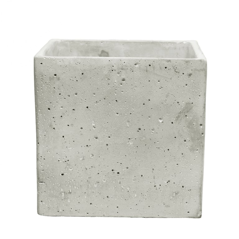 Square Cement Flower Pot 18cm - Durable Outdoor Planter for Home Decor and Garden Plant Containers