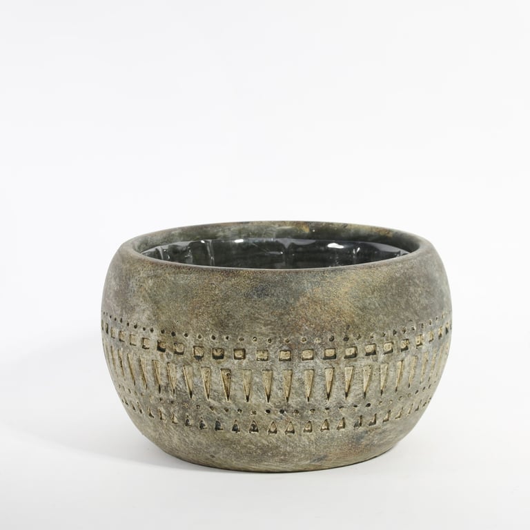 Totem Bowl Planter - Stylish Outdoor Garden Planter and Decorative Home Accents