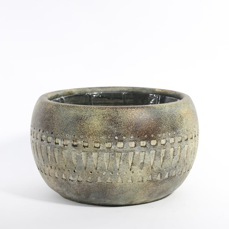 Totem Bowl Planter - 21cm Large Home Decor Planter for Indoor & Outdoor Use