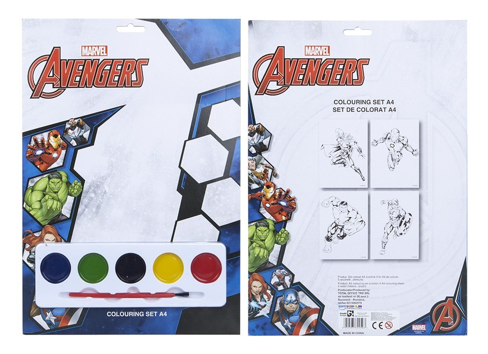 Avengers Adult Coloring Set - A4 Paint Colouring Pages with Marvel Color by Number Sheets