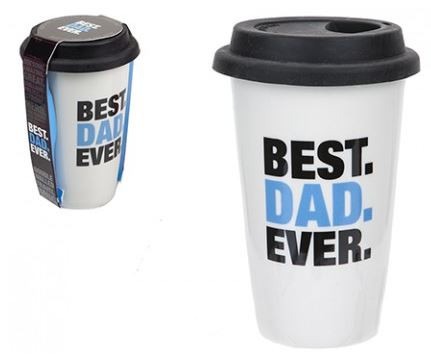 Best Dad Ever Cup With Lid 320ml - Personalized Travel Mug Gift Set for Dad Appreciation