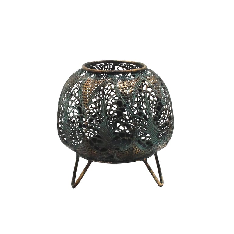 Tropical Mesh Candle Holder - 16cm Indoor Lighting Decor for Home and Beach Theme