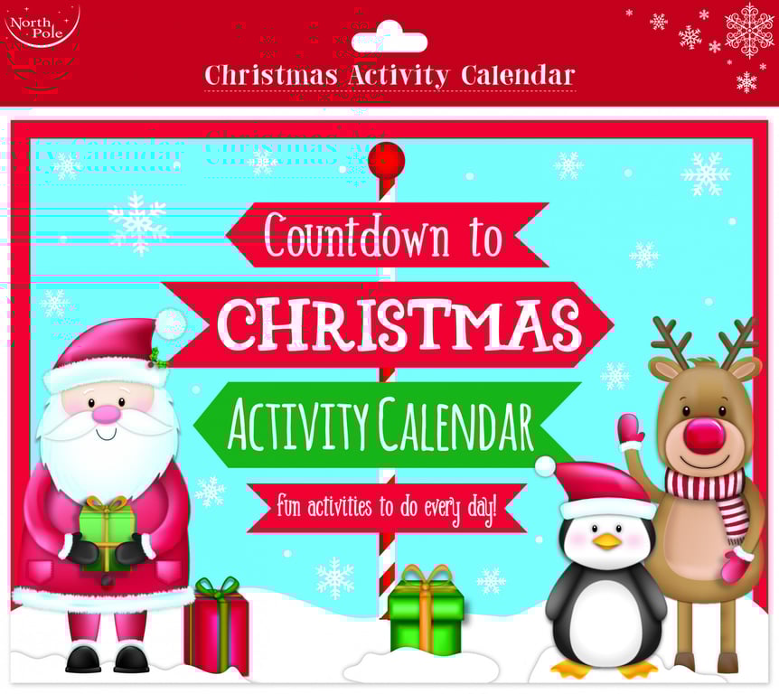 Christmas Countdown Activity Tracker - Festive Home Decor Gift Idea for Winter Holidays