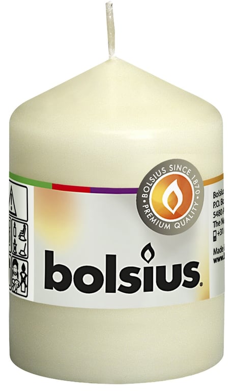 Bolsius Ivory Pillar Candle - Soy Wax Scented Home Fragrance Decor