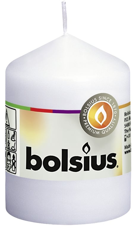 Bolsius Scented White Pillar Candle - Classic Home Decor Addition