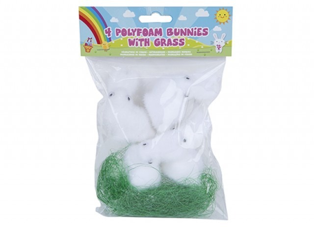Polyfoam Bunnies in Grass - 4 PCS Garden Decorations for Outdoor and Home Use