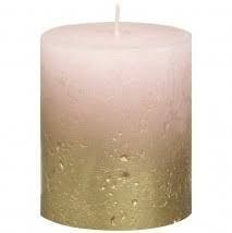 Bolsius Rustic Faded Gold Pink Metallic Home Decor Candle - 80mm x 68mm
