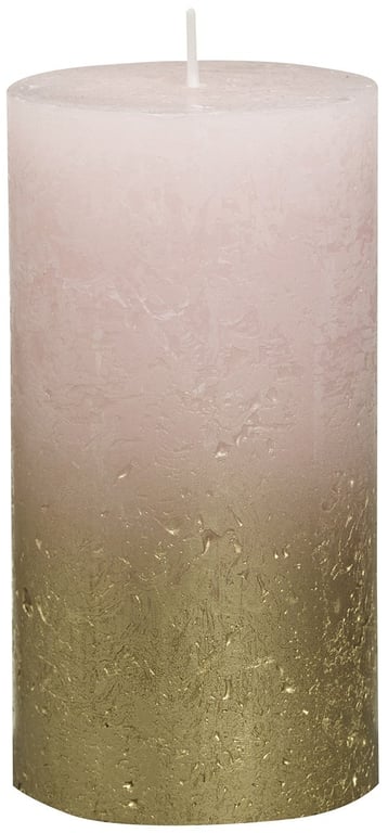 Bolsius Rustic Faded Gold Pink Metallic Home Decor Candle 130mm x 68mm