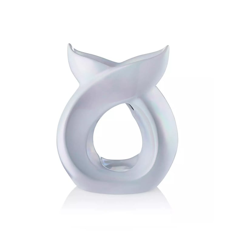 Ava May Pearlised White Cross Over Burner - Elegant Kitchen Accessory with Unique Design