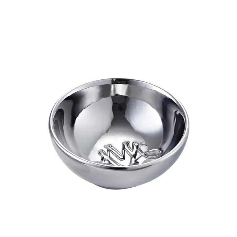 Ava May Oval Burner Bowl - Modern Chrome Kitchen Stovetop Centerpiece Decor