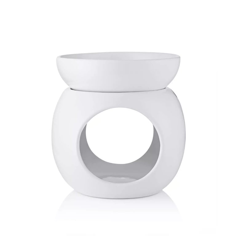 Ava May Round Wax Burner - White Home Fragrance Heater and Indoor Scent Diffuser