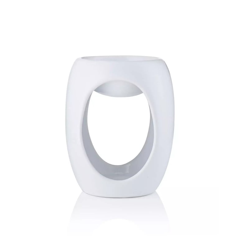 Ava May Small White Wax Burner - Ambiance Heater & Indoor Fragrance Warmer