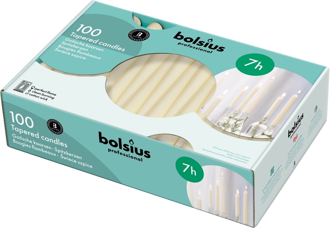 Bolsius Ivory Tapered Candles - Scented Home Fragrance Decor