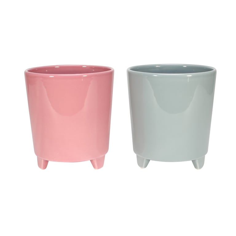 Assorted Orchid Ceramic Pot with Feet - 12cm Ornamental Planter for Home Garden Decor