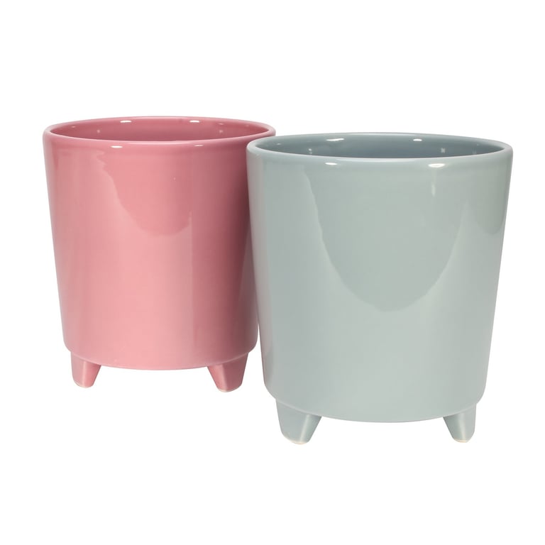 Assorted Orchid Ceramic Pot with Feet - 12cm Ornamental Planter for Home Garden Decor