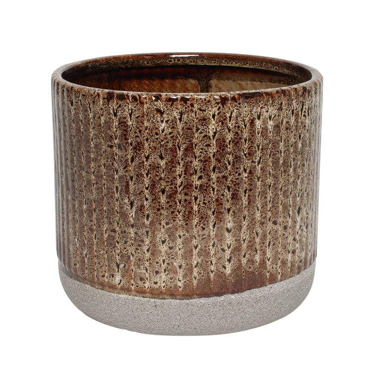 Brown Two-Tone 17cm Indoor and Outdoor Home Decor Garden Pot