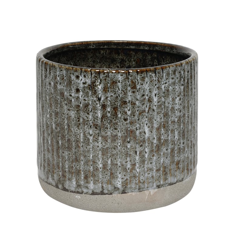 Grey Two-Tone 17cm Pot - Elegant Home Decor Kitchenware Accessory