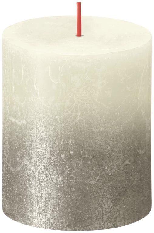 Faded Soft Pearl Bolsius Rustic Metallic Candle - Vintage Home Decor with Soft Glow (80x68mm)
