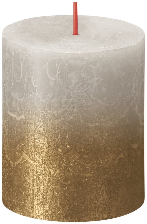 Bolsius Rustic Metallic Sandy Grey Gold Home Decor Candle - 80 x 68mm