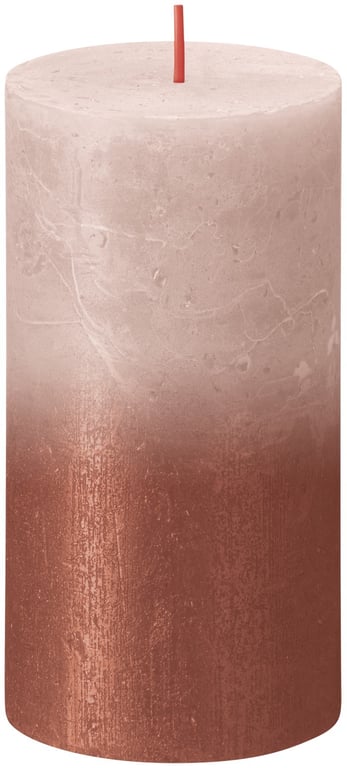 Rustic Metallic Faded Misty Pink Amber Candle - Home Decor Scented Accent