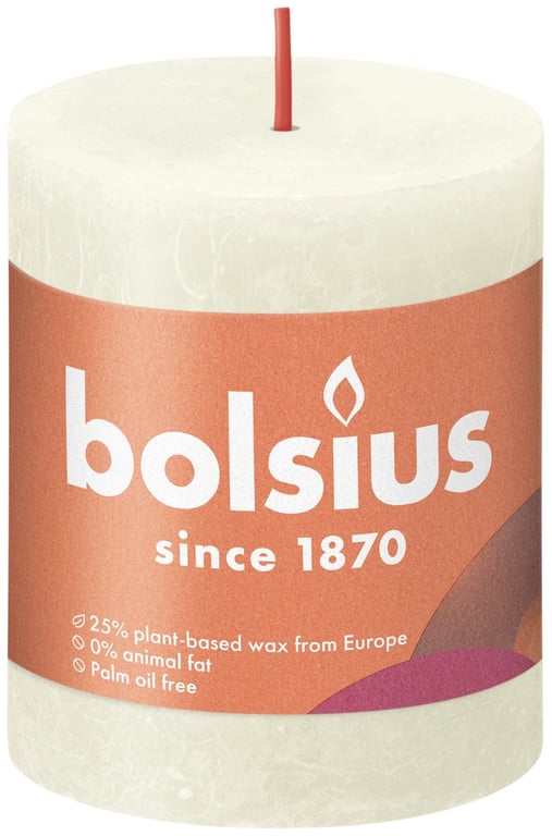 Bolsius Rustic Shine Soft Pillar Candle - Warm Home Decor Lighting
