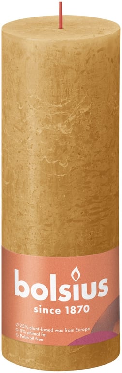 Bolsius Rustic Honeycomb Shine Pillar Candle - 190mm Home Decor Classic Wax Candles for Ambiance