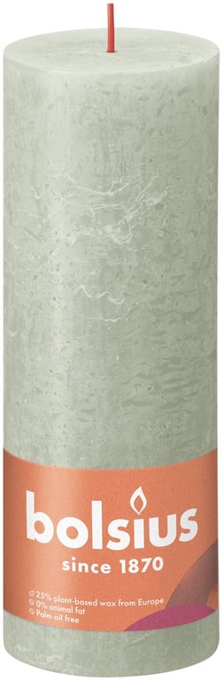 Bolsius Rustic Shine Pillar Candle - Green Home Decor Candle