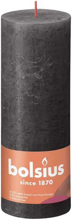 Stormy Grey Bolsius Rustic Shine Pillar Candle - Warm Home Decor Lighting Solution