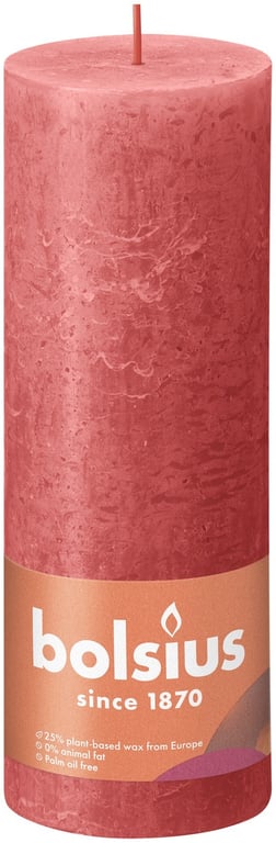 Blossom Pink Bolsius Rustic Shine Pillar Candle - 190 x 68mm Home Decor Candle