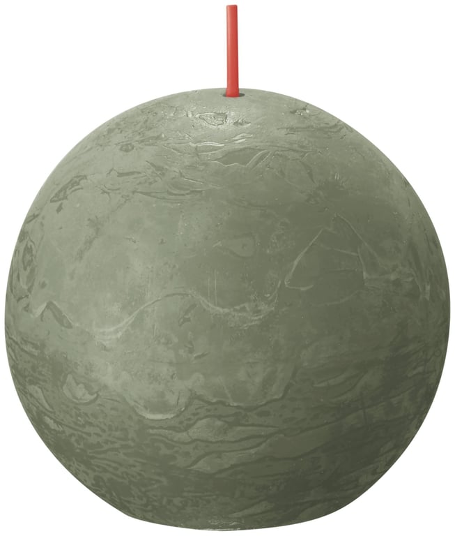 Fresh Olive Bolsius Rustic Ball Candle (76mm), Scented Home Decor Candle with Authentic Olive Fragrance