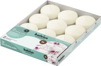 Bolsius Maxi Ivory Floating Candles Set (12-Pack) - Elegant Home Decor Lighting Solution
