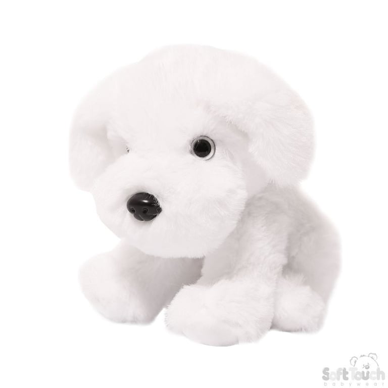 White Plush Puppy Toy - 15cm Soft Chew Toy for Small Dogs and Puppies