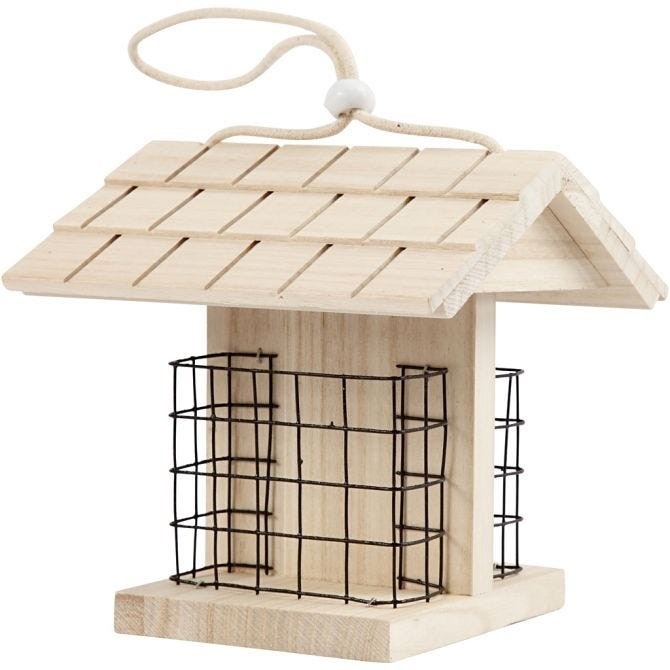 Wooden Lattice Bird Table - Attractive Outdoor Feeding Station for Garden Birds and Wildlife Observation
