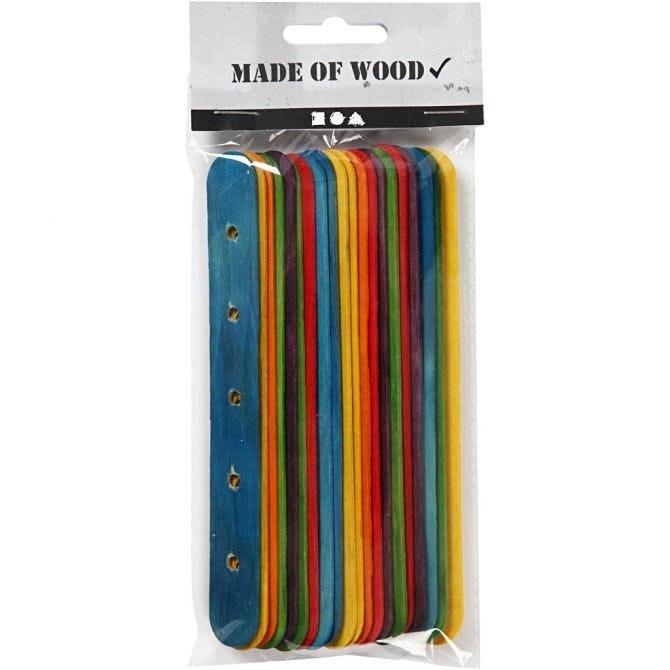 Craft Sticks with Holes - 20 Pack, Perfect for DIY Projects & Home Decor Supplies