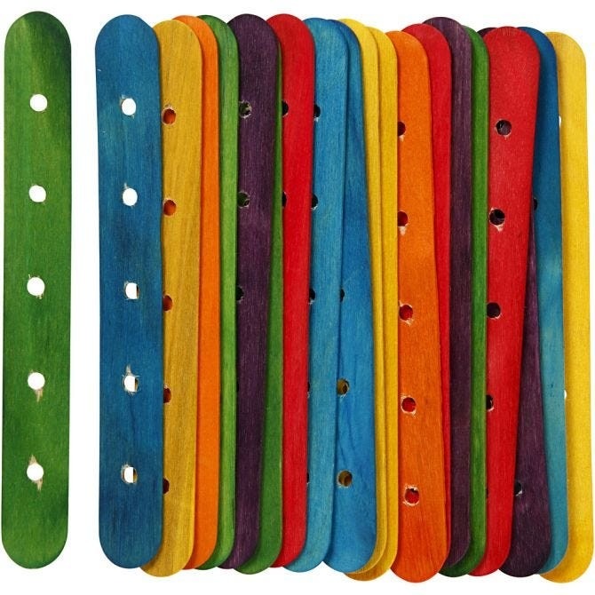 Craft Sticks with Holes - 20 Pack, Perfect for DIY Projects & Home Decor Supplies