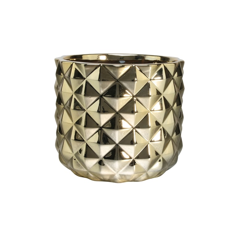 Gold Electroplated Ceramic Cooking Pot 10.8cm - Elegant Home Kitchenware Decoration