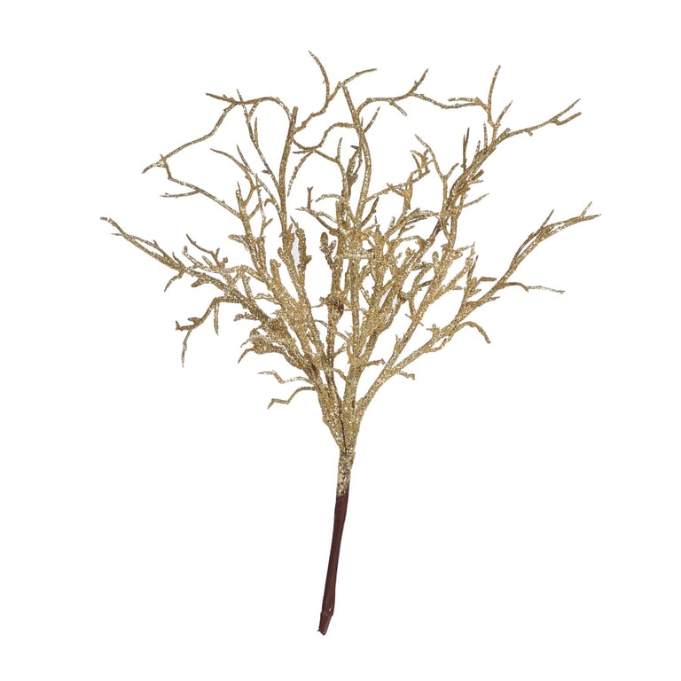 Gold Coral Pick - Ocean-Themed Home Decor Accent with Distressed Gold Finish