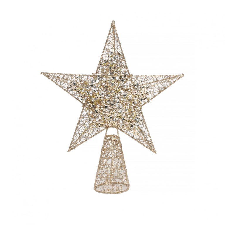 Gold Star Tree Topper - Elegant Home Decor Christmas Decoration Accent
